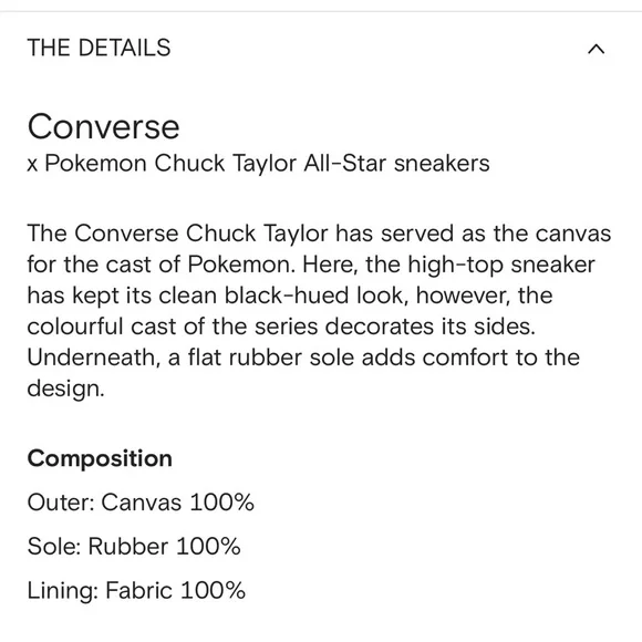 Converse x Pokémon First Partners Chuck Taylor All Star 25th Anniversary - Picture 6 of 14
